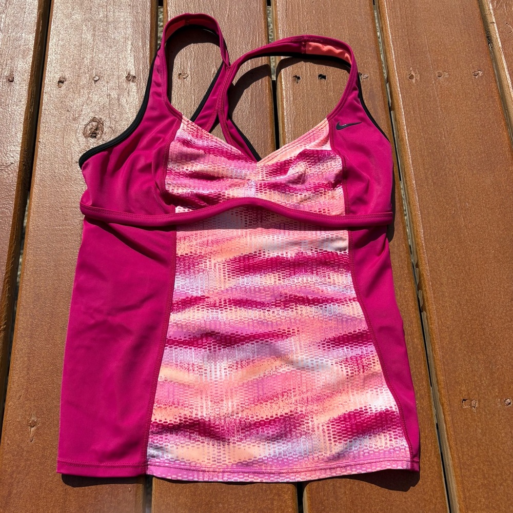 Nike Women's Hot Pink Swim Tankini Top